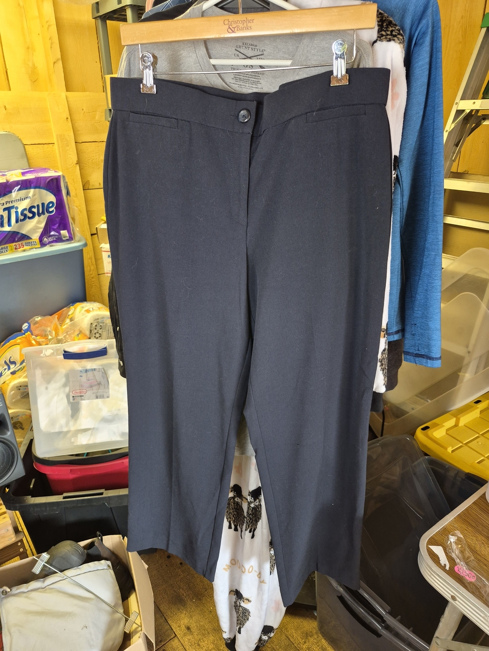Briggs New York Black Cropped Straight-Leg Dress Pants Bin 51